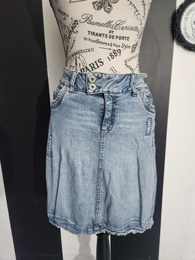 Light Blue Denim Pencil Skirt